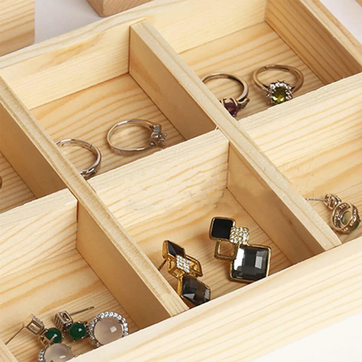 5pcs Wooden Jewelry Display Trays for Rings & Bracelets