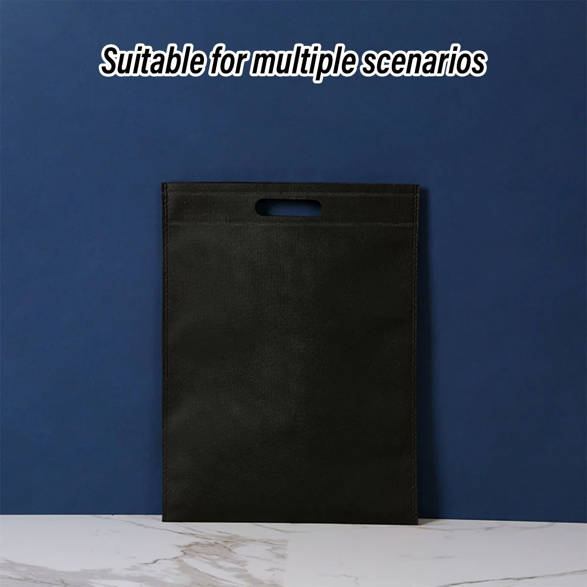 100pcs Portable Non-Woven Flat Pocket Shopping Bags