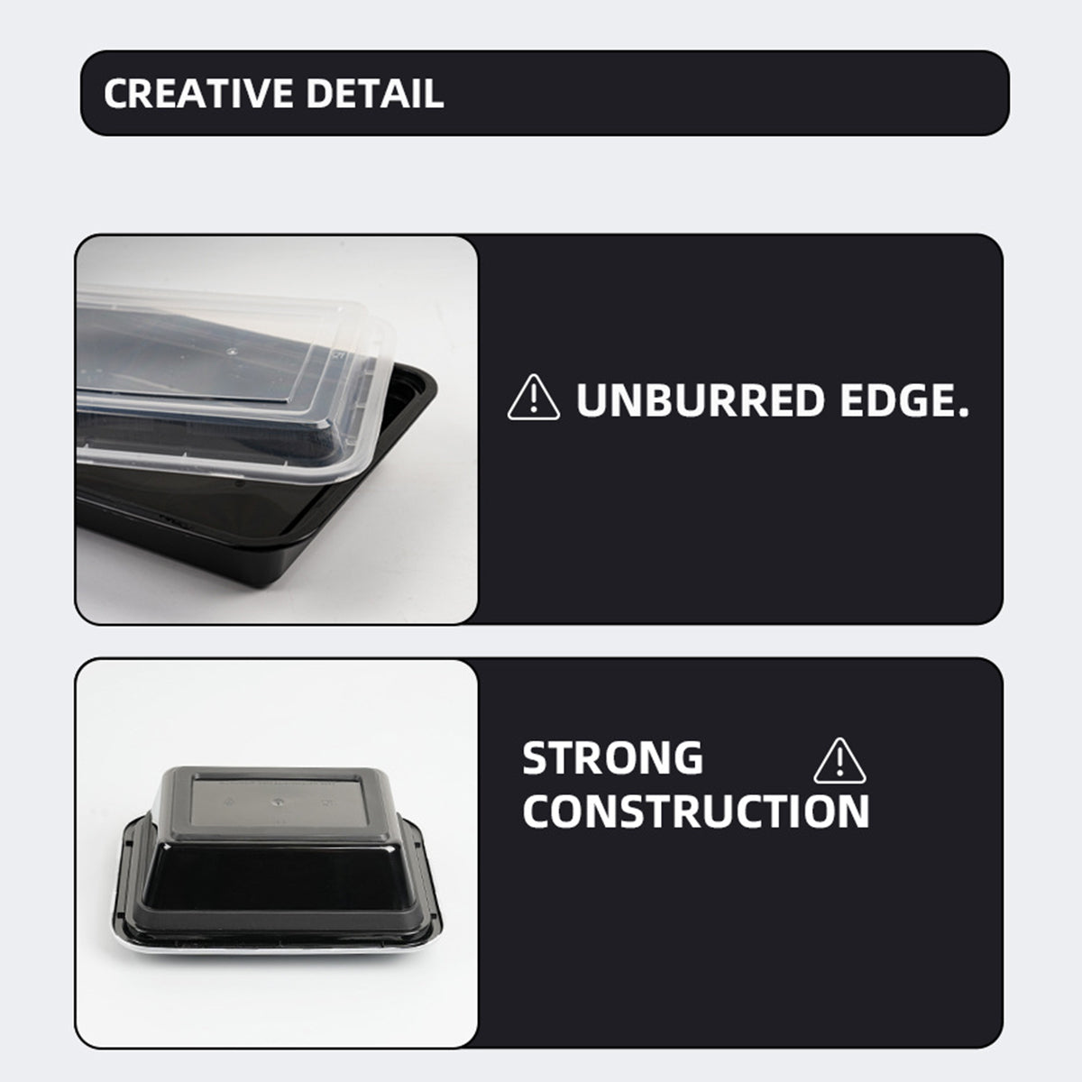 30PCS Food-Grade Takeout Packaging Boxes with Clear Lids for Meal Prep