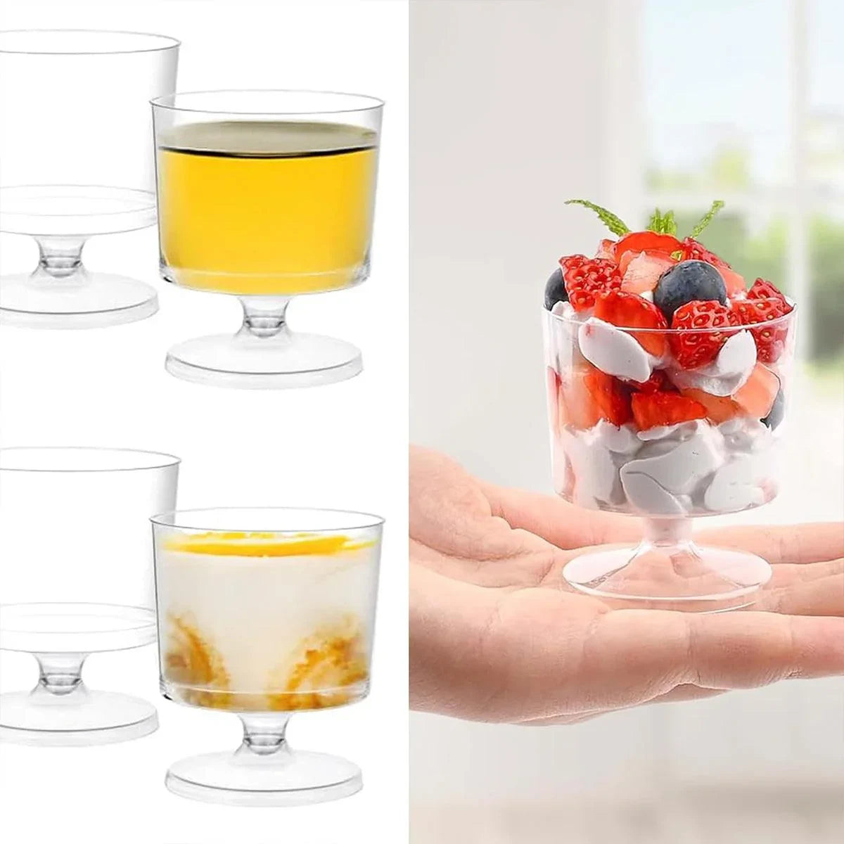 Clear Hard Plastic Mousse Cake Cup 30PCS