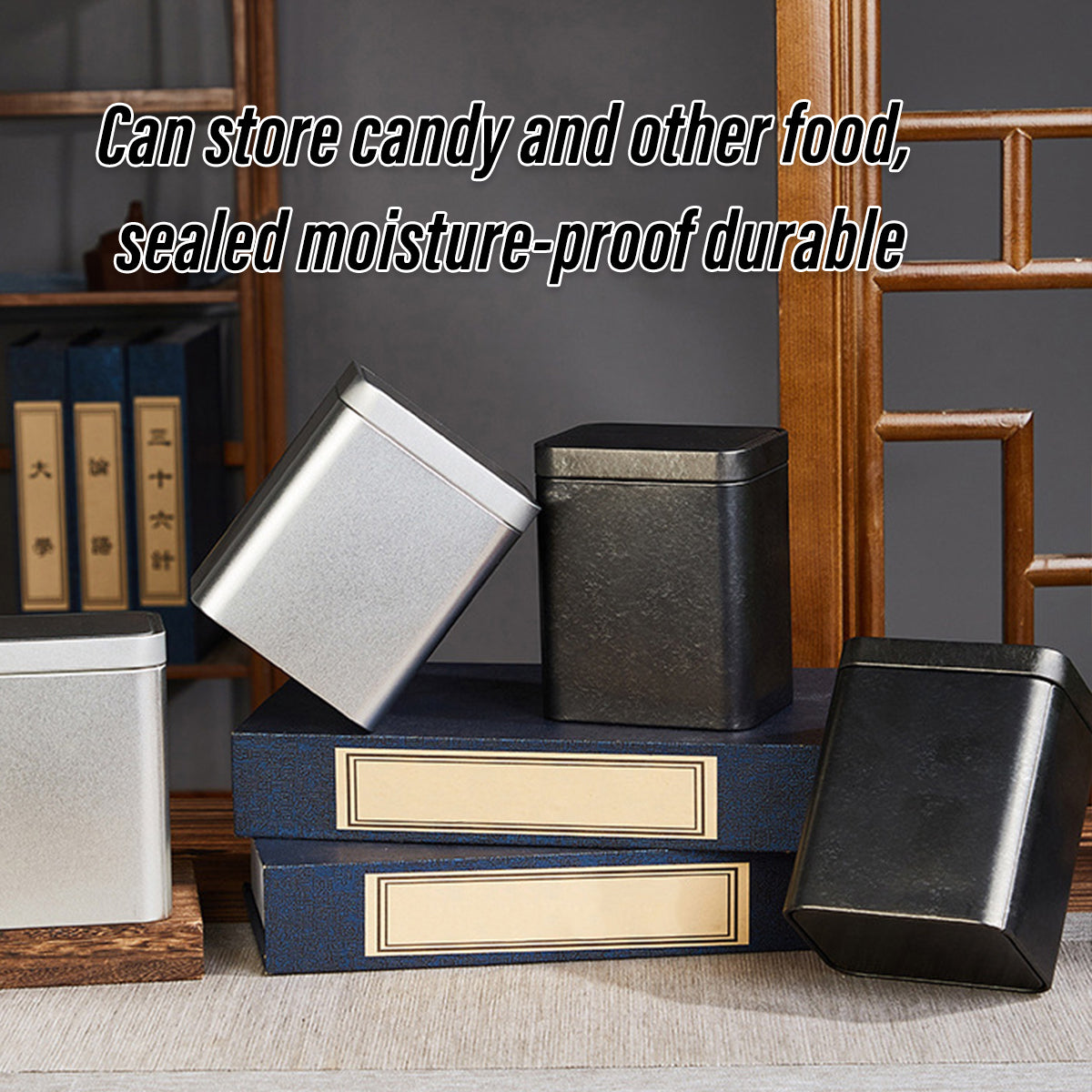 Tea Tin Can Sealed Square Storage Boxes 10PCS