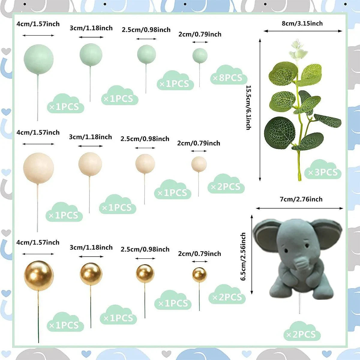 DIY Birthday Cake Decoration Set Baking Supplies 1Set
