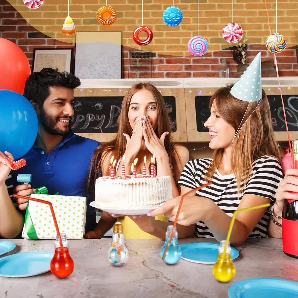 50pcs 100ml Transparent Bulb Bottles Plastic Candy Jars