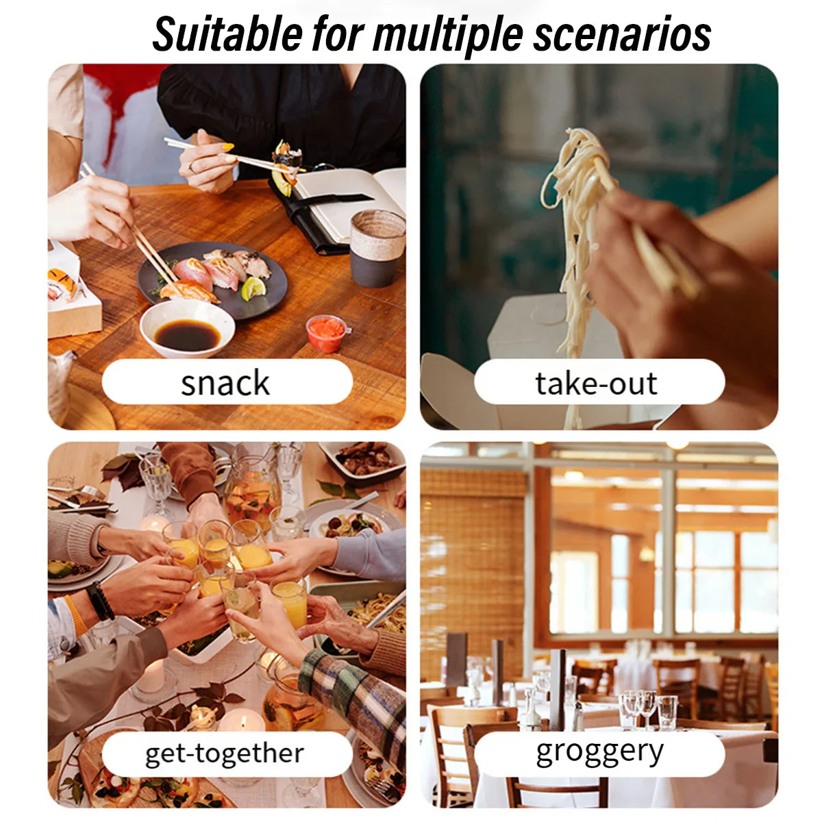 100pcs Disposable Wooden Chopsticks Individually Wrapped