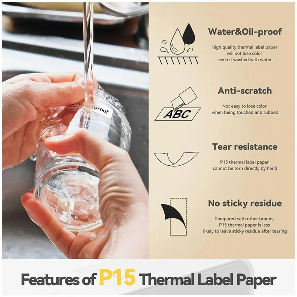 Transparent Label Printer Paper 1 Roll