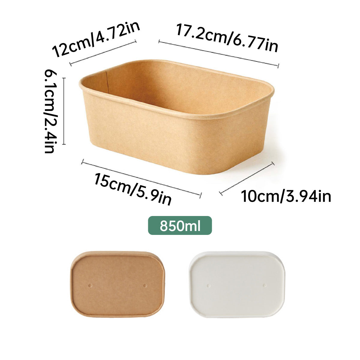 50PCS Takeaway Lunch Boxes With Lids Leakproof Food Grade