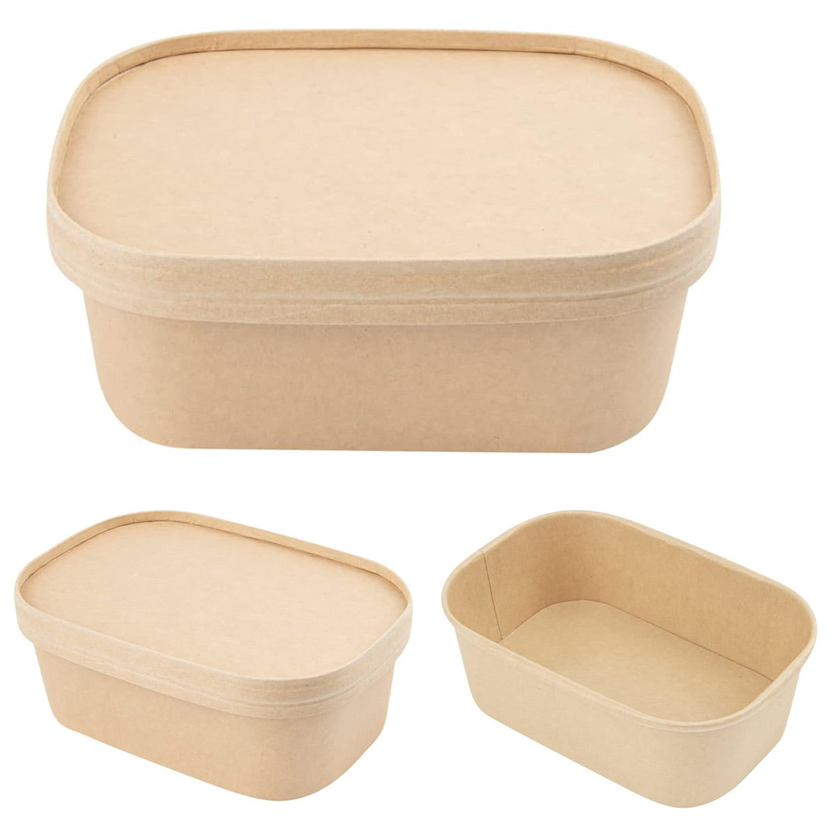 50PCS Takeaway Lunch Boxes With Lids Leakproof Food Grade