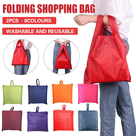 2PCS Reusable Foldable Portable Shopping Bags