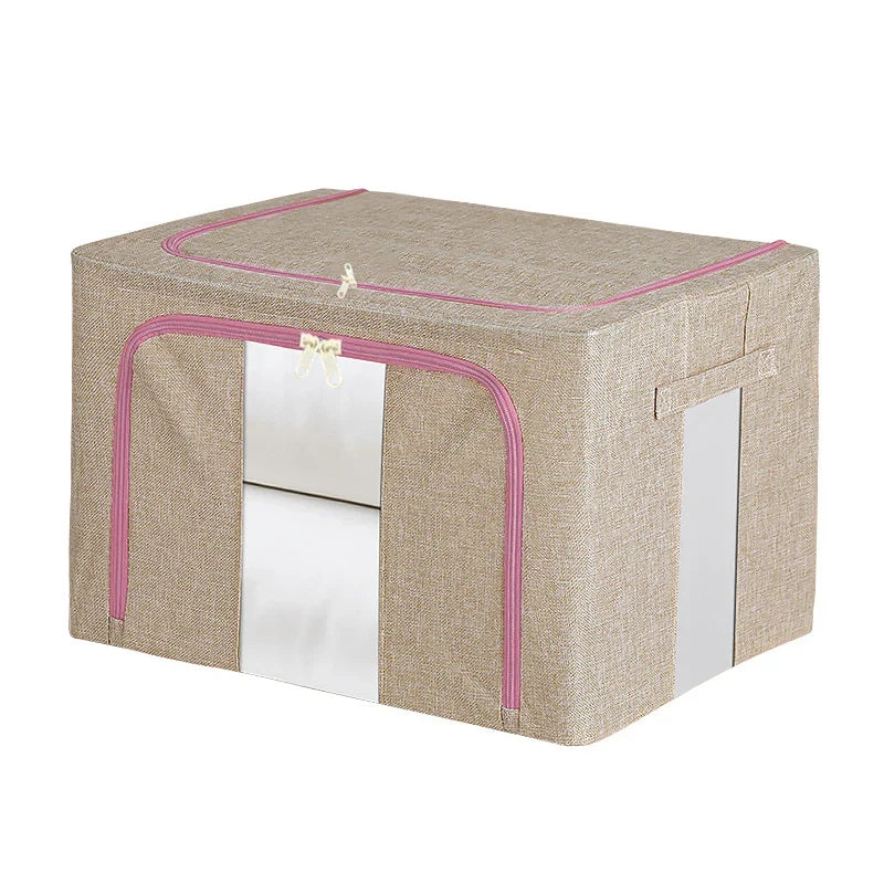 Linen Large Capacity Foldable Storage Box Organizer 3 Colors 1 PCS