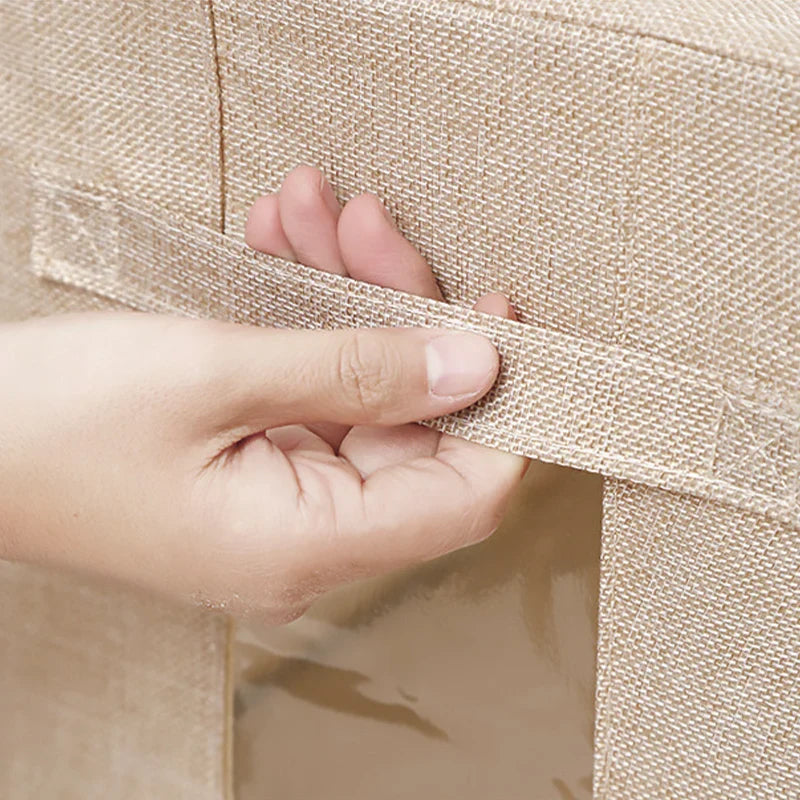 Linen Large Capacity Foldable Storage Box Organizer 3 Colors 1 PCS