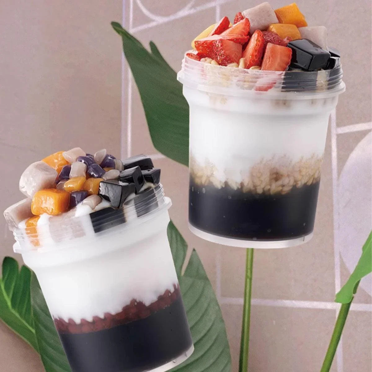 Dessert Packing Boxes Clear Takeout Cup Containers 50PCS