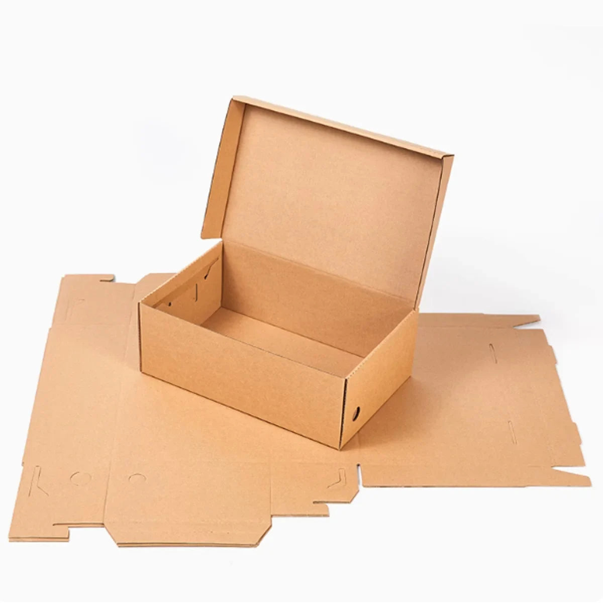 20pcs Kraft Paper Shoe Boxes Clamshell Storage Organizer