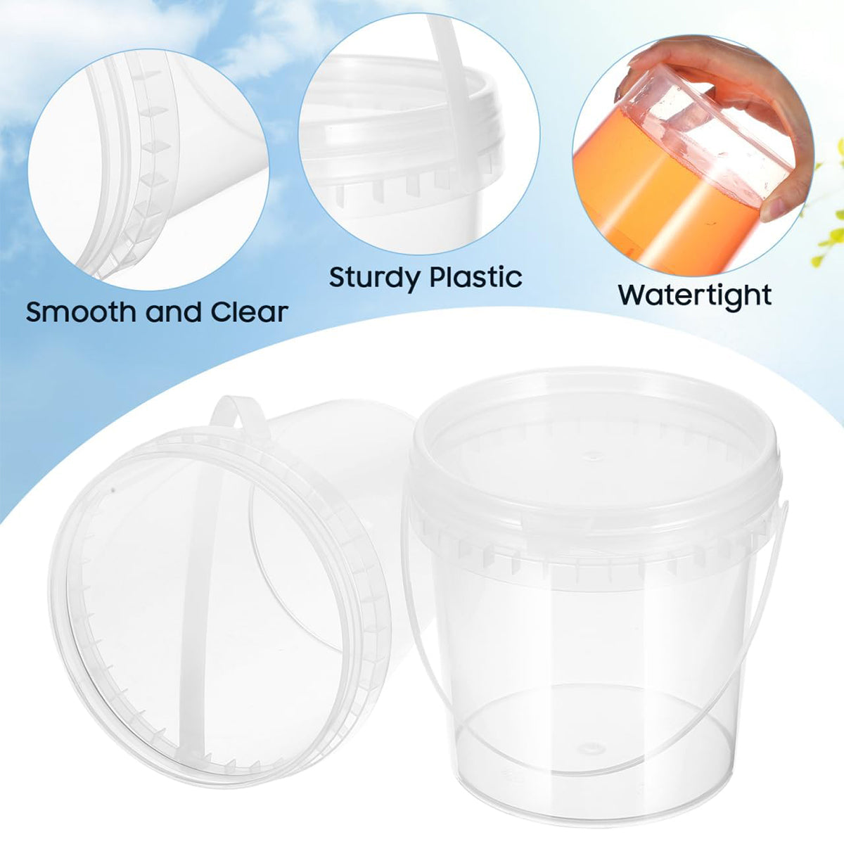 20PCS Food Grade Plastic Sealed Containers 750ml 1500ml Transparent Storage
