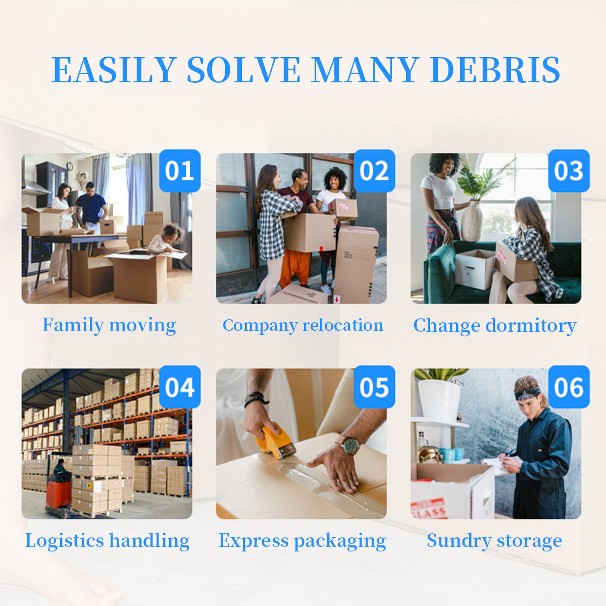 20PCS Corrugated Cardboard Boxes Sturdy Self Sealing