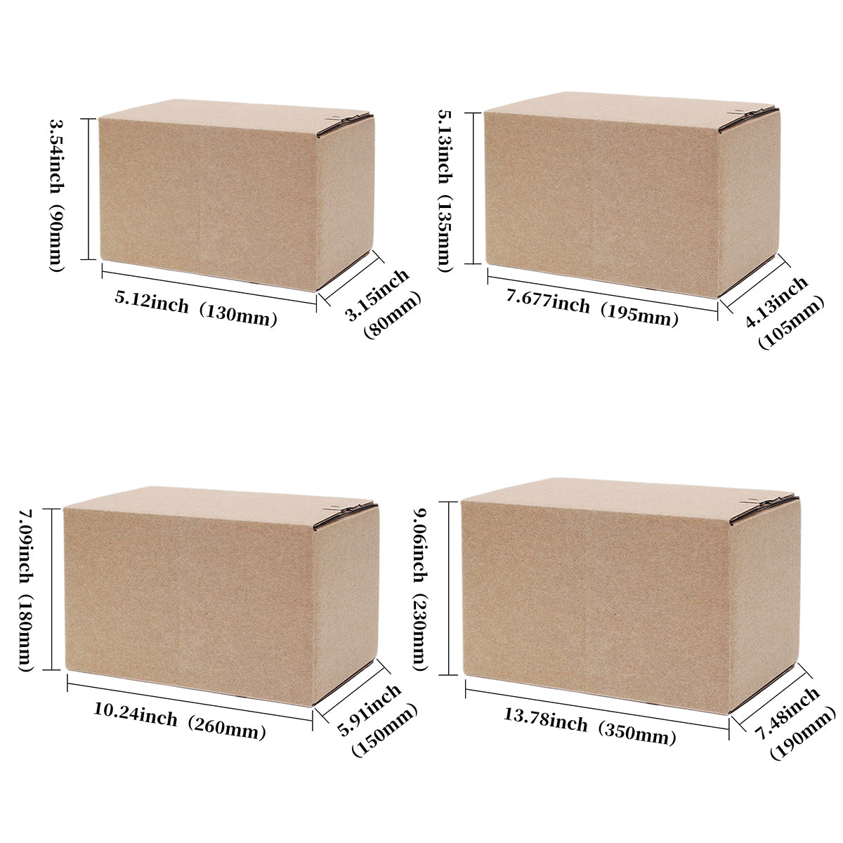 20PCS Corrugated Cardboard Boxes Sturdy Self Sealing