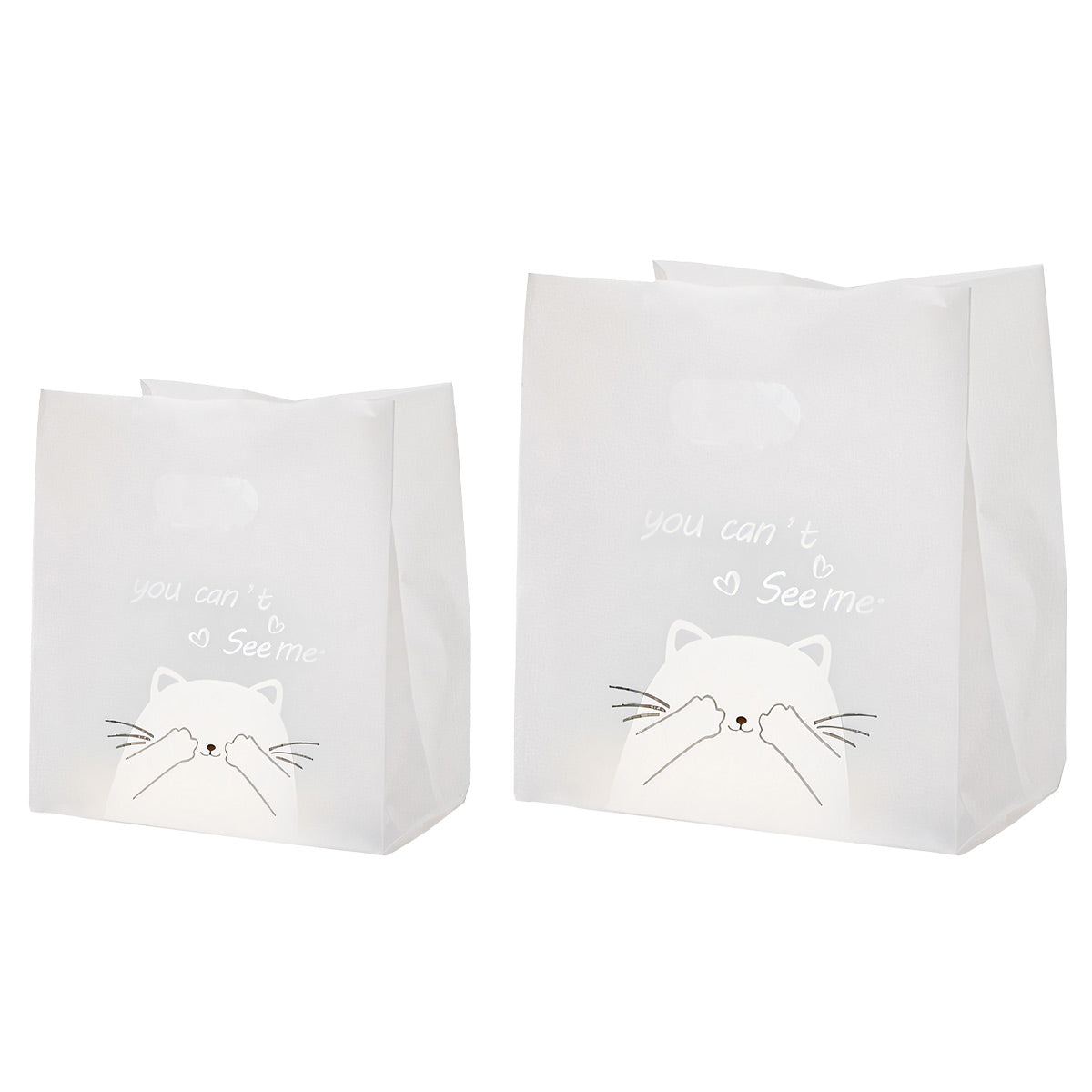 50PCS Frosted Plastic Gift Bags Reusable with Handle