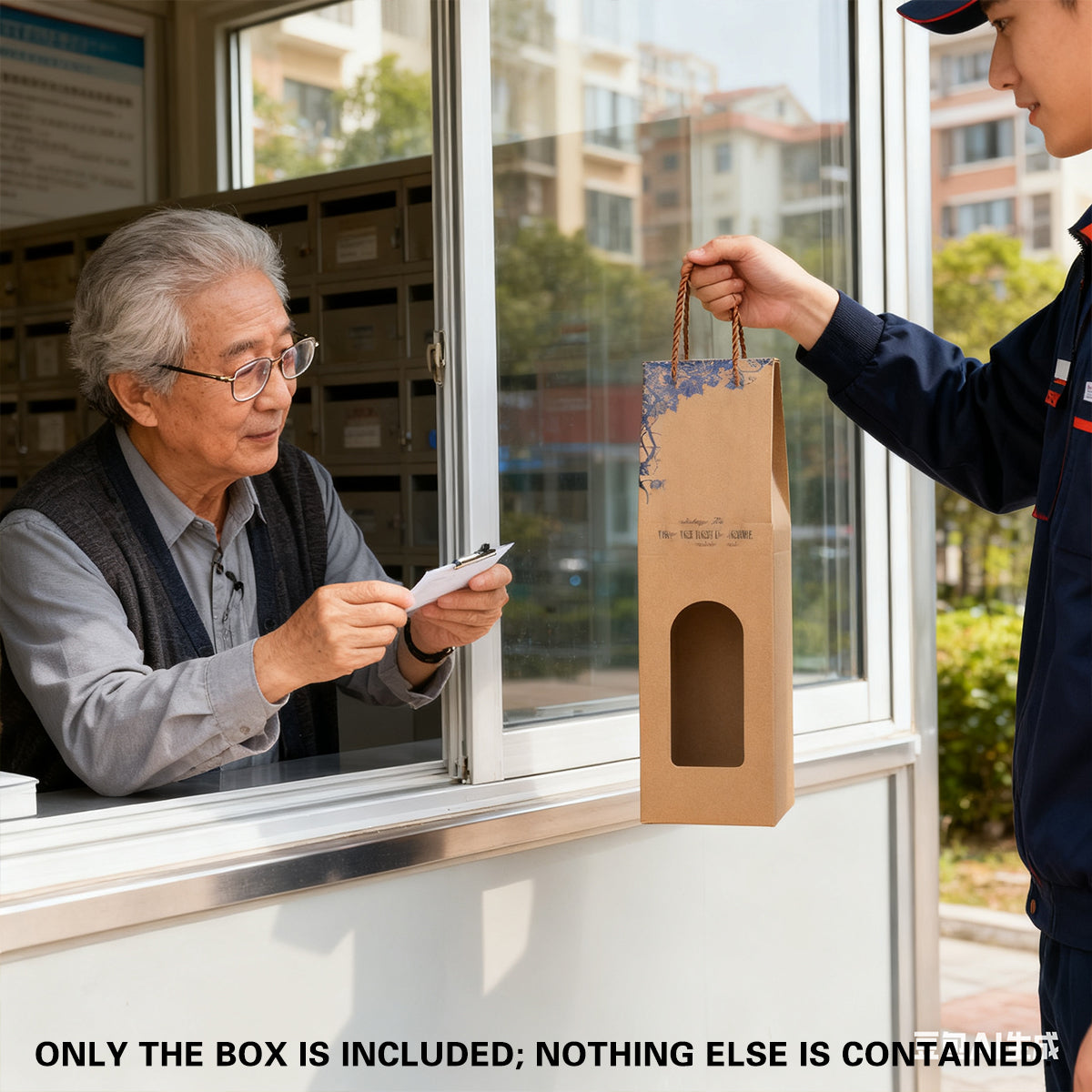 10PCS Wine Paper Bags Brown Kraft Single/Double Bottle Carrier