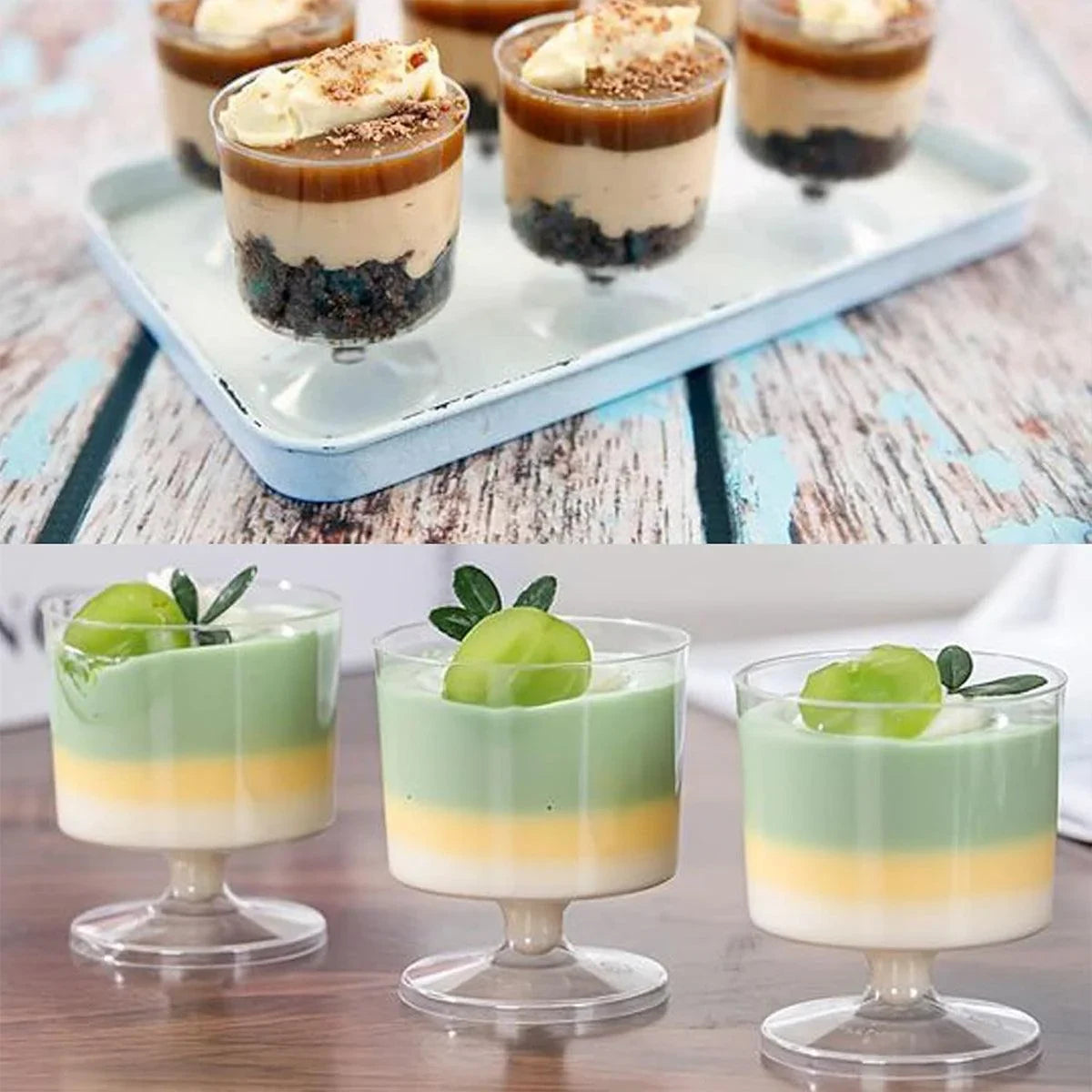 Clear Hard Plastic Mousse Cake Cup 30PCS