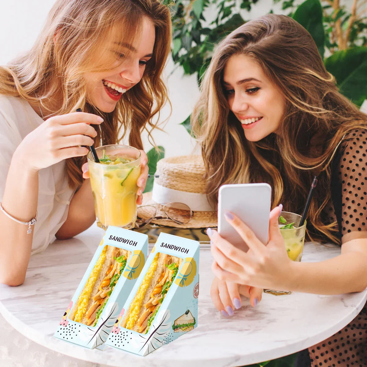 Triangle Sandwich Boxes Kraft Packing 100PCS