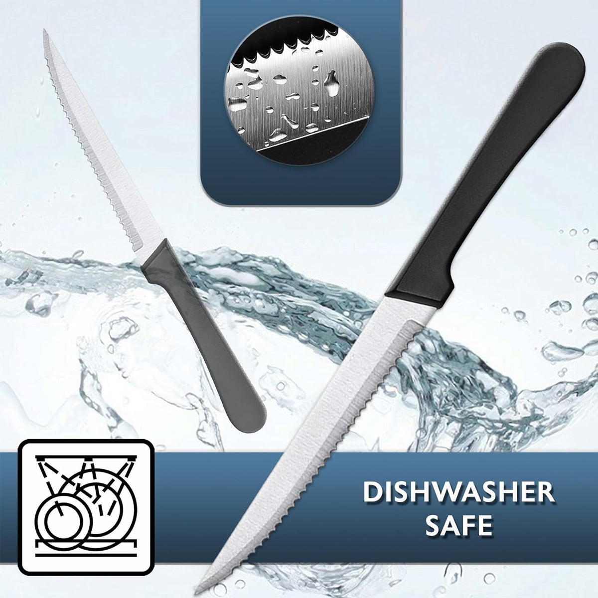 Stainless Steel Steak Knives Set 6PCS PP Handle