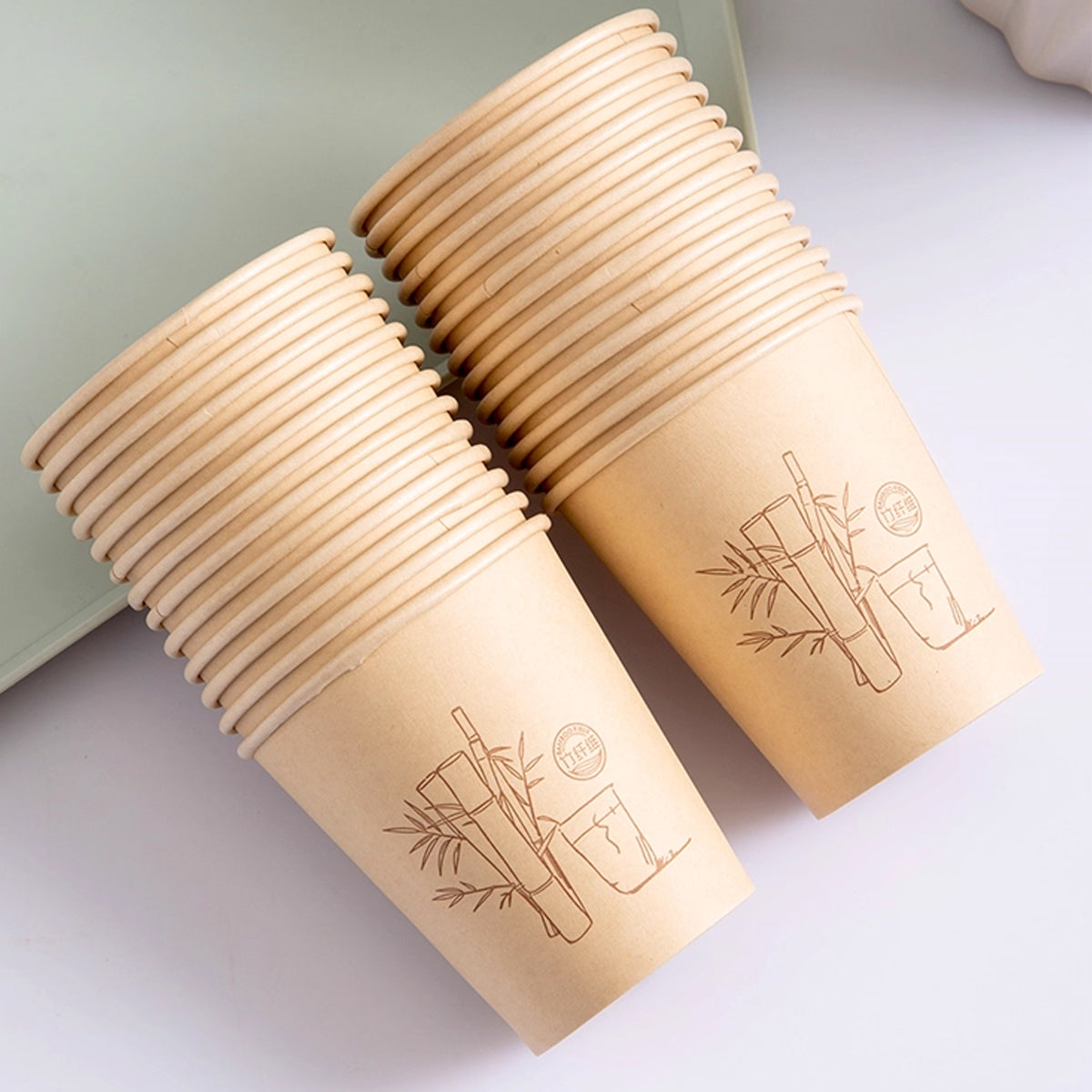 500PCS 9oz Bamboo Pulp Disposable Paper Coffee Cups