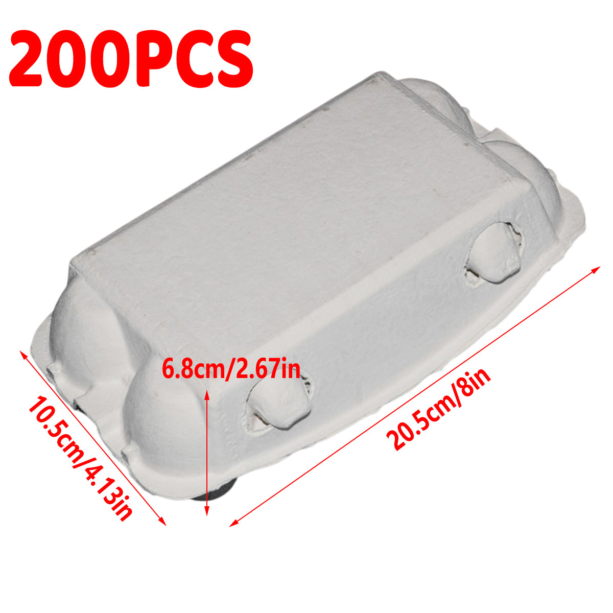 200PCS 8 Slot Paper Egg Trays Molded Pulp Egg Packaging Trays