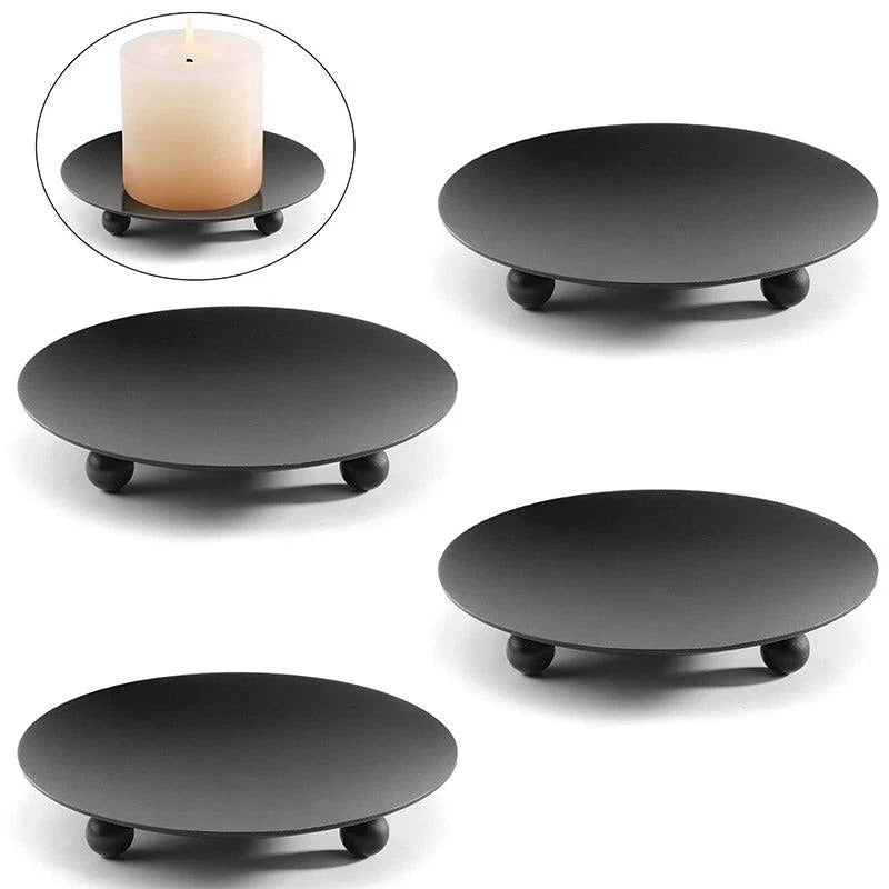 Iron Plate Candle Holder Aroma Base Tray 4PCS