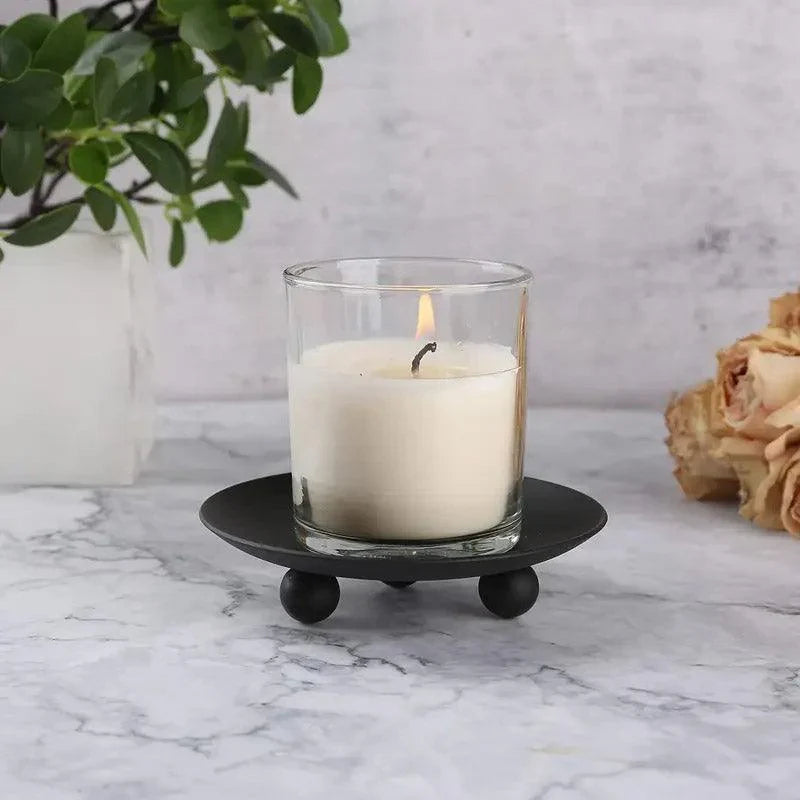 Iron Plate Candle Holder Aroma Base Tray 4PCS