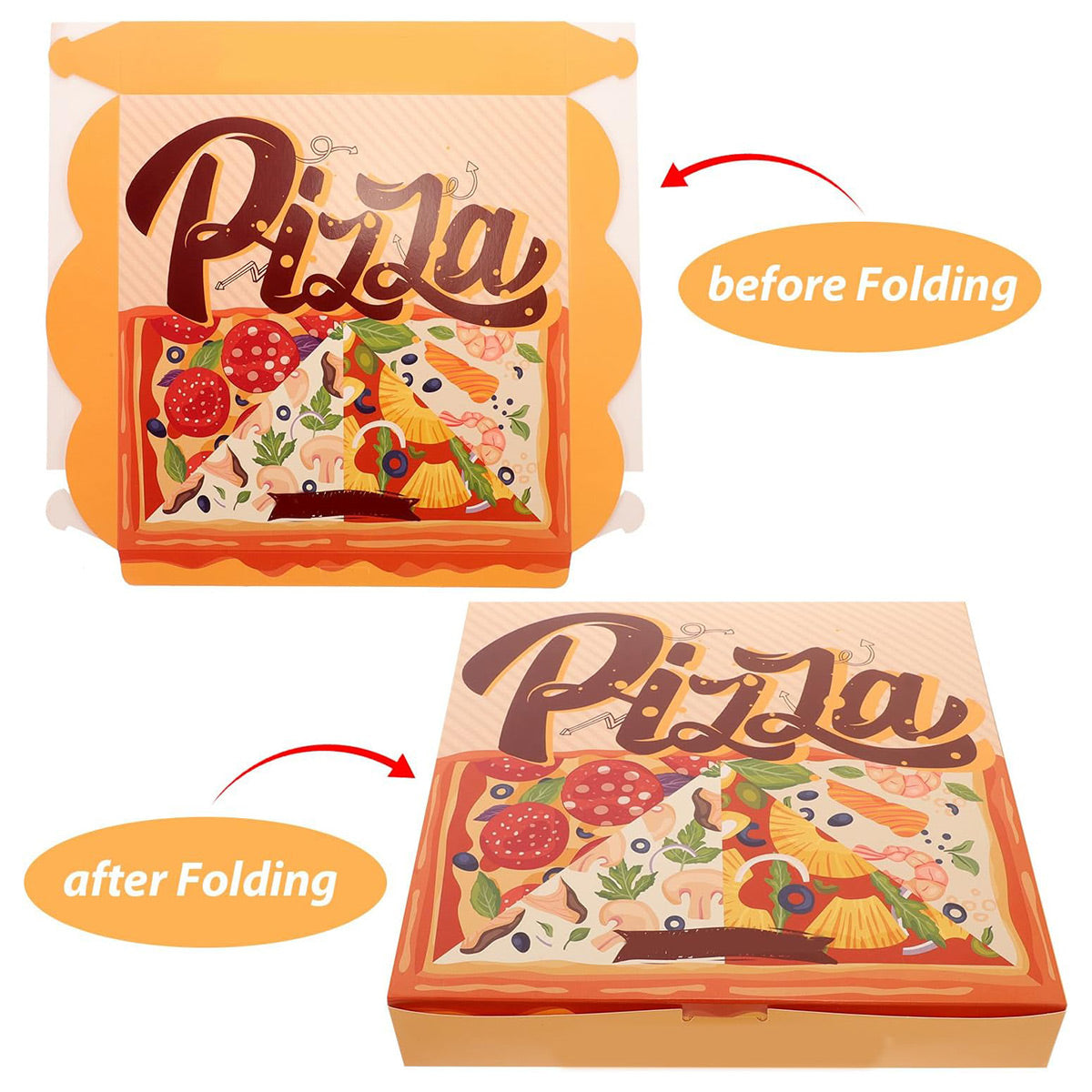 Pizza Takeaway Box Food Grade Leakproof Greaseproof Container