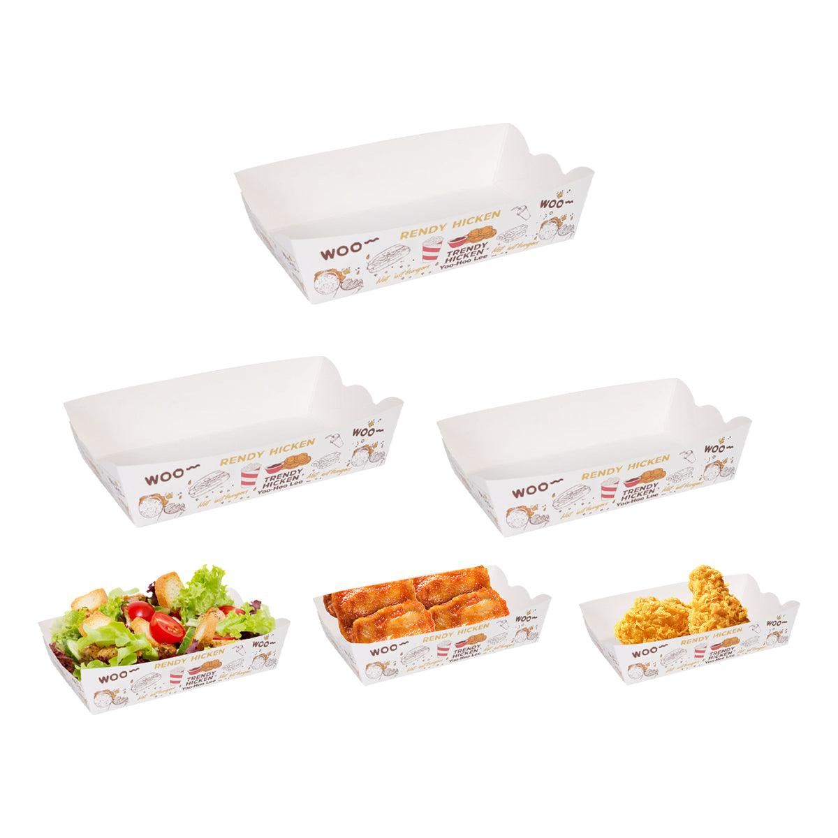 Disposable Paper Food Trays Boats for Hot Dog Taco 100PCS
