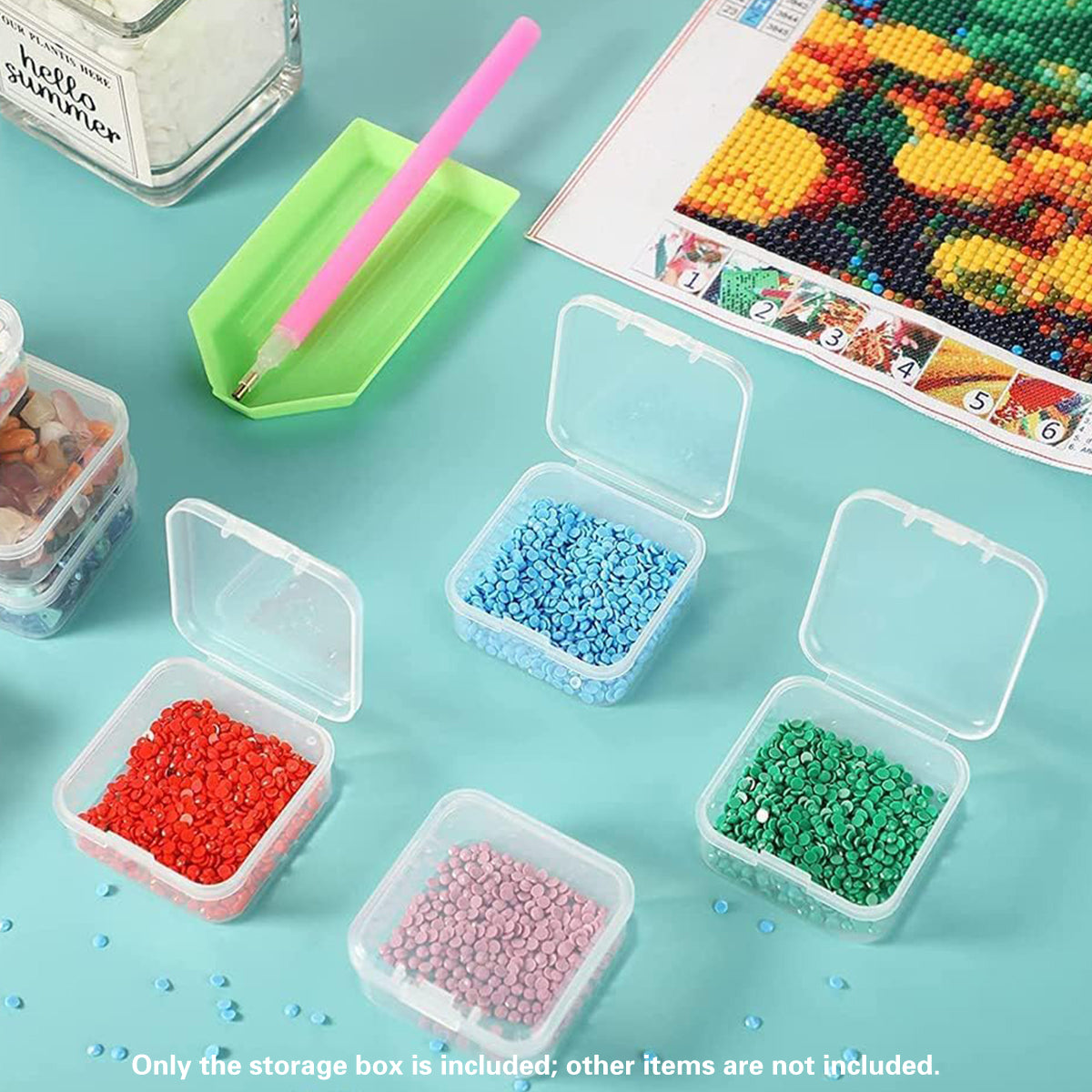 100PCS Clear Square Storage Boxes with Snap Lid for Small Parts Packaging