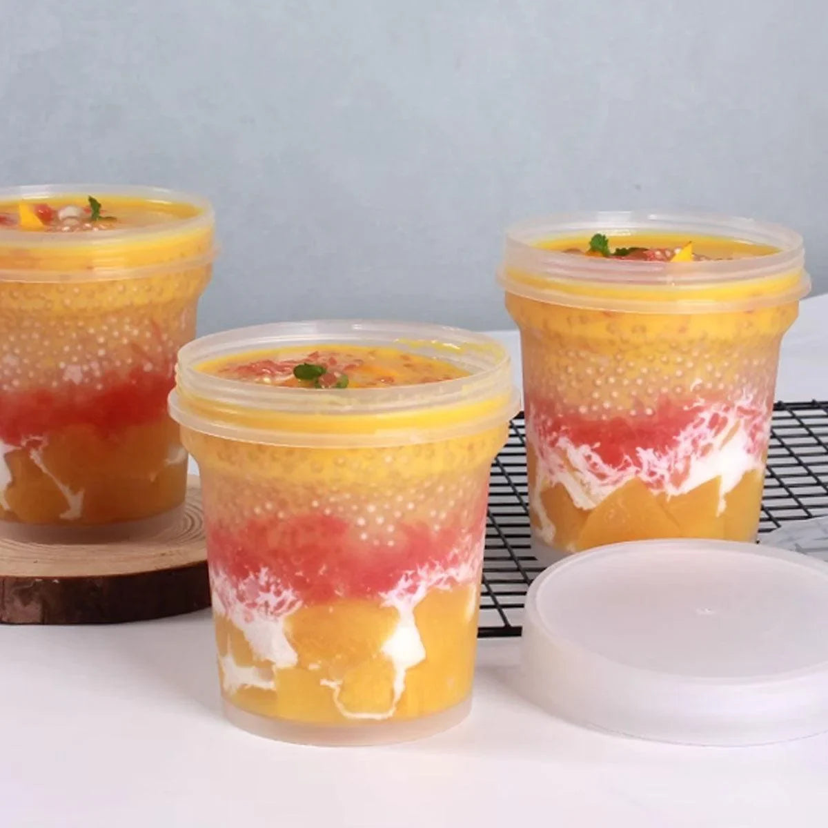 Dessert Packing Boxes Clear Takeout Cup Containers 50PCS