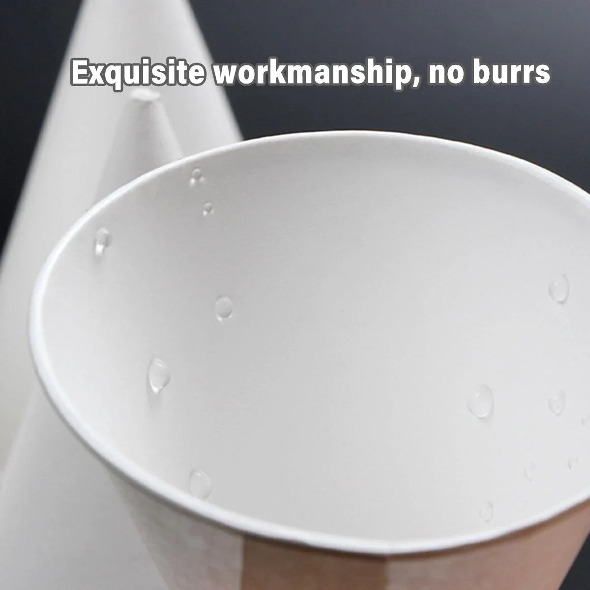 White Paper Cup Conical Pointed Bottom 200PCS