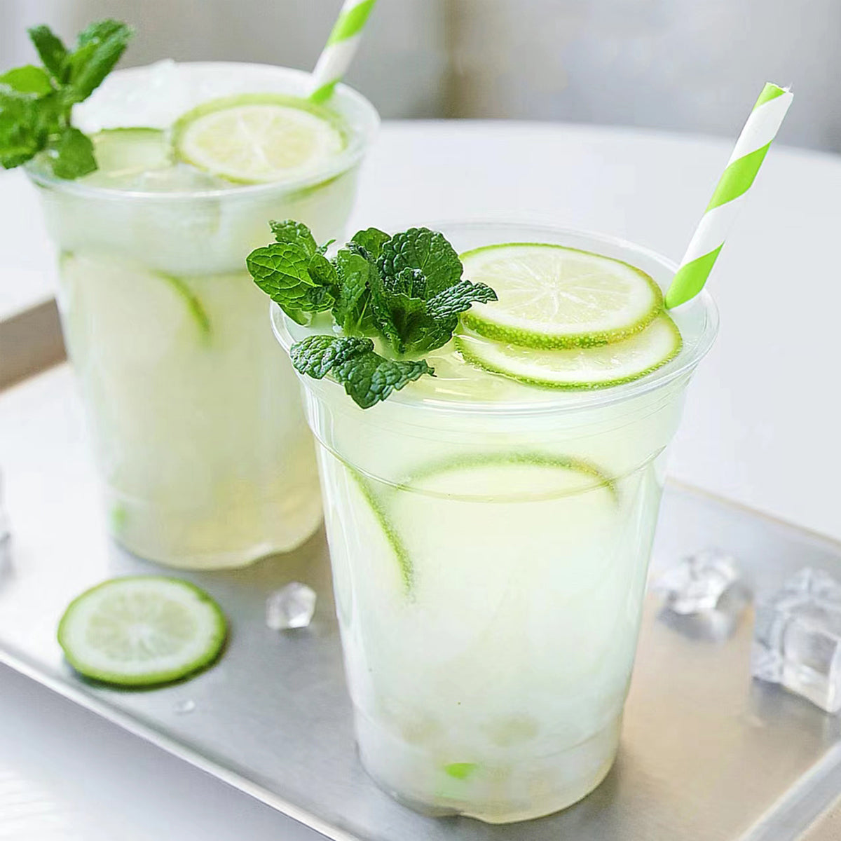 250Sets Transparent Drinking Cups with Lids 400ml Food-Grade