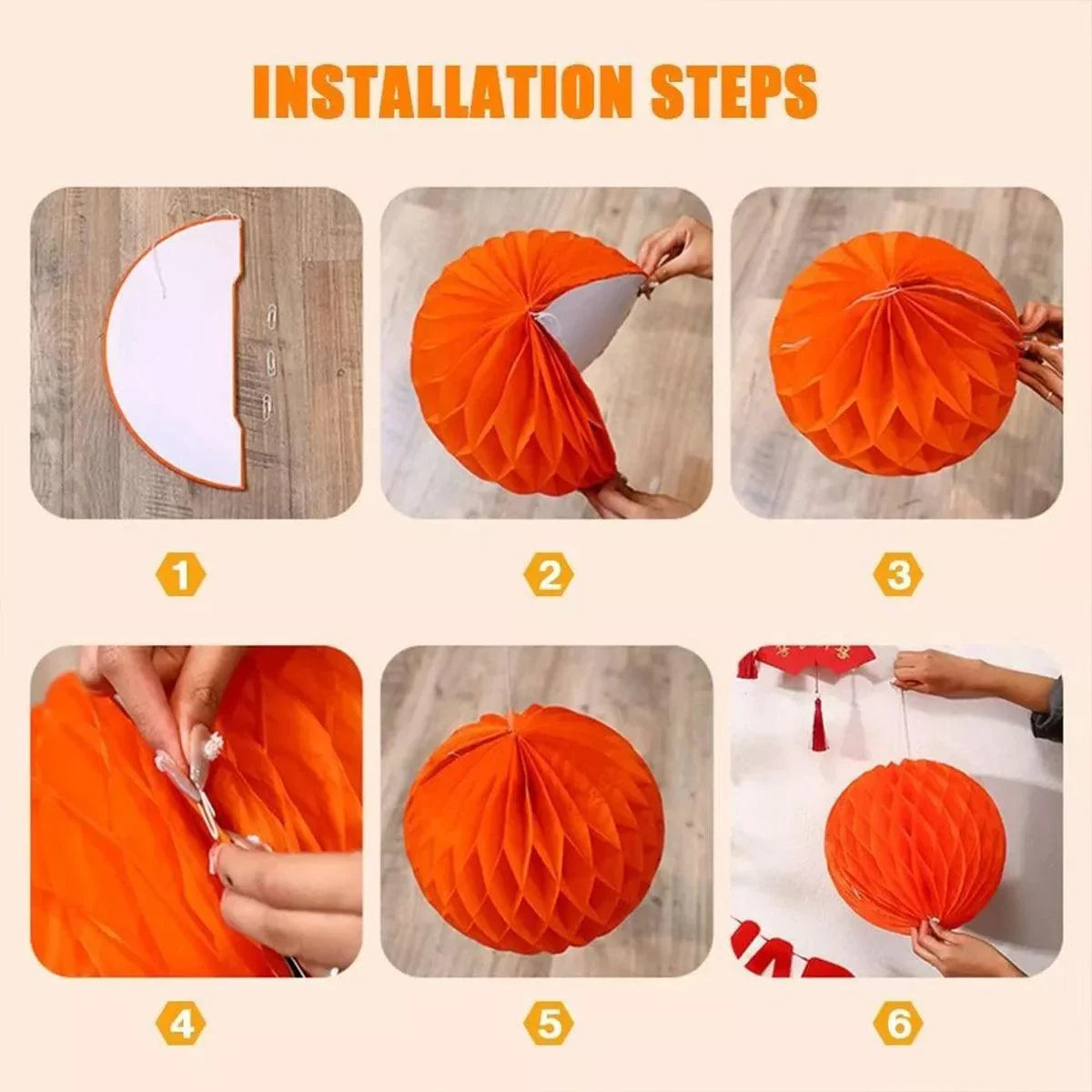Honeycomb Tissue Paper Ball Party Decorations 10PCS