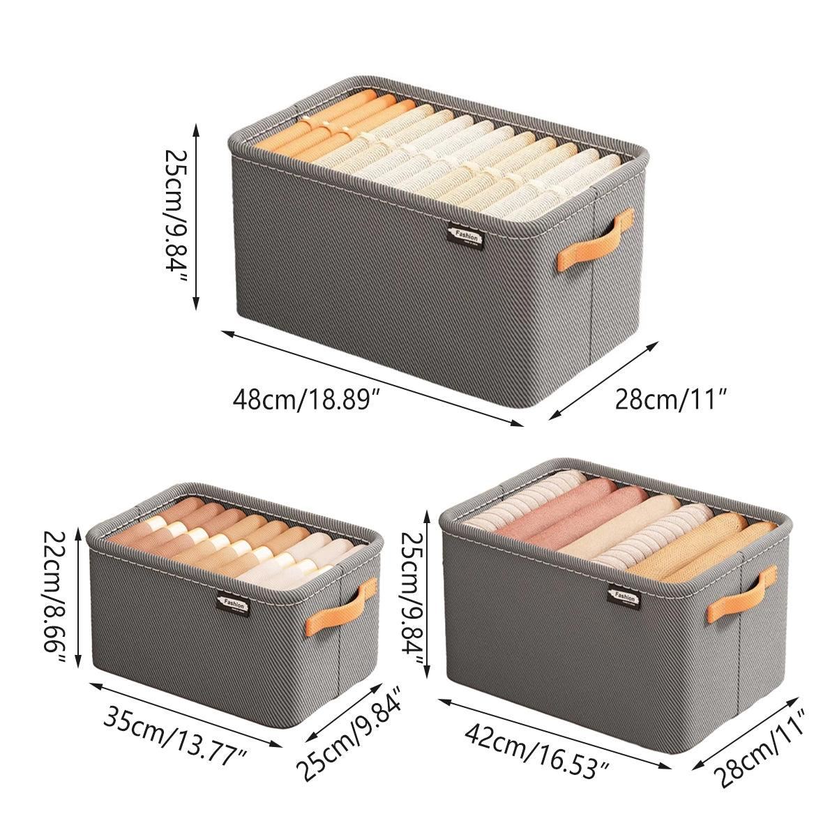Clothes Storage Box Fabric Organizer 3PCS