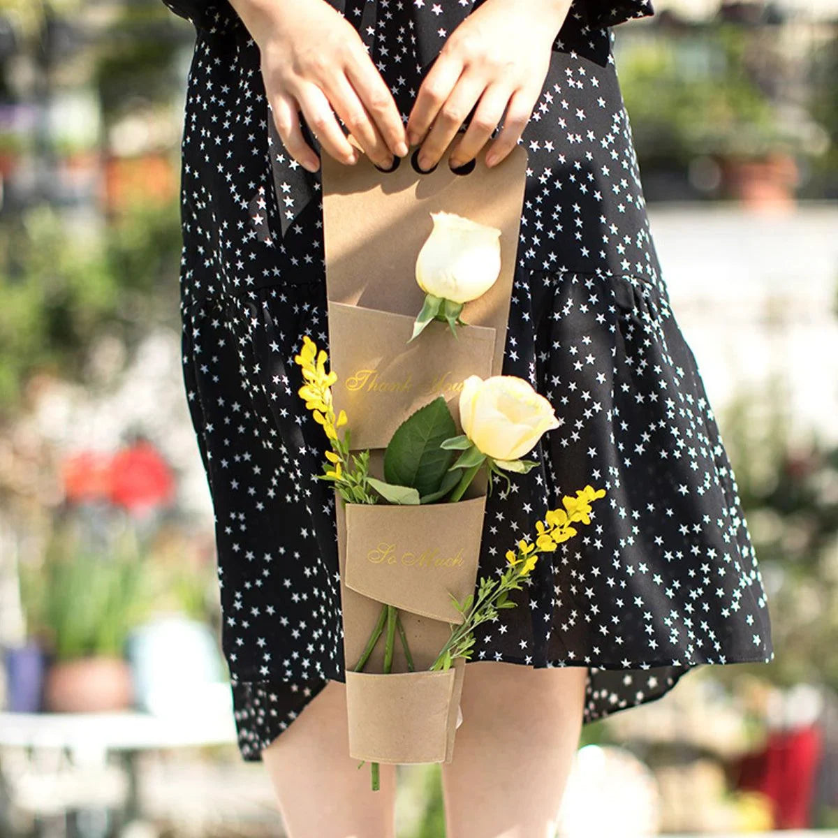 Kraft Paper Handheld Flower Box Rose Packaging 20PCS