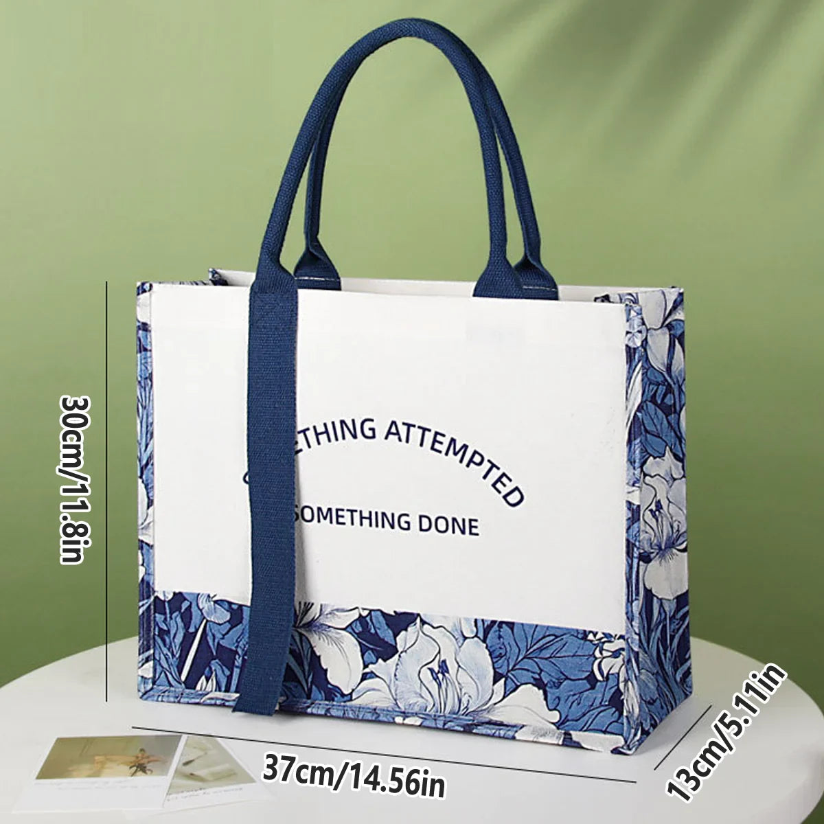 Canvas Tote Bag Shopping Bag Eco-Friendly Large Capacity Handbag Organizer