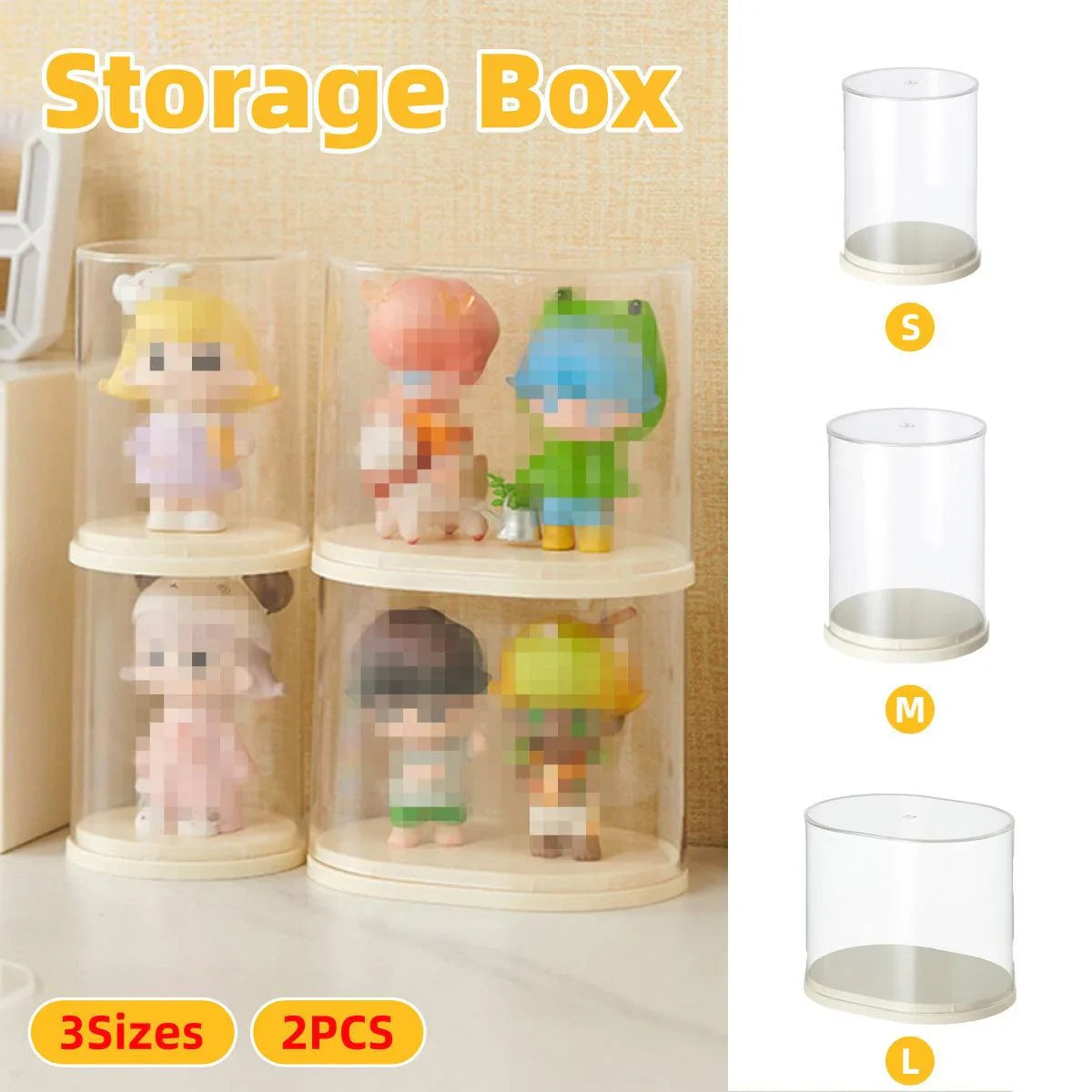Acrylic Display Case Transparent Box 2PCS