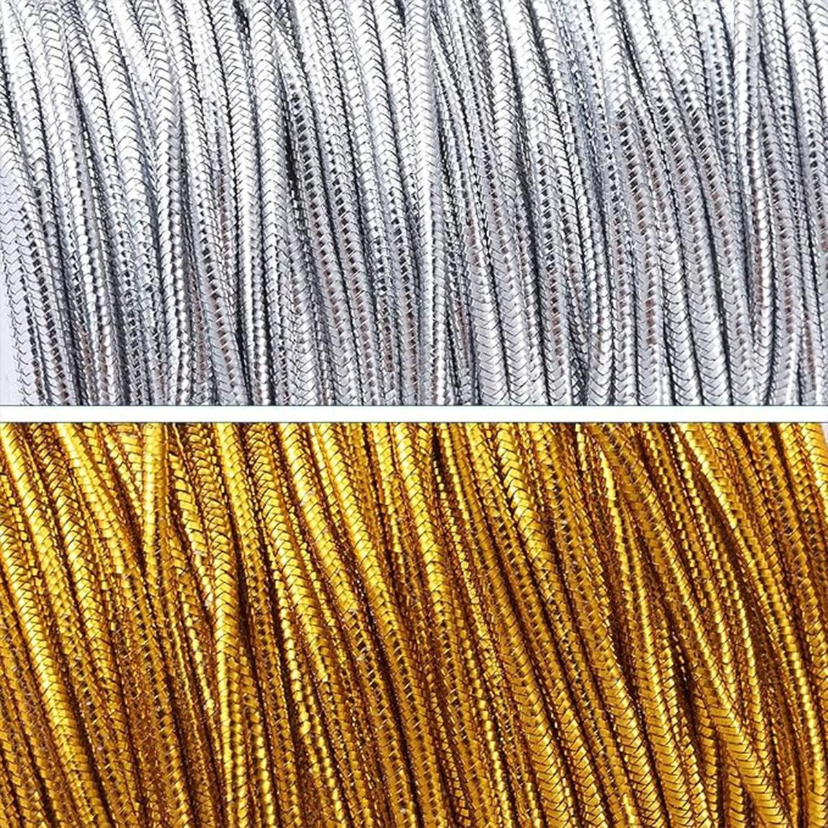 Elastic Rope Cord Gold Silver Stretch String 10PCS