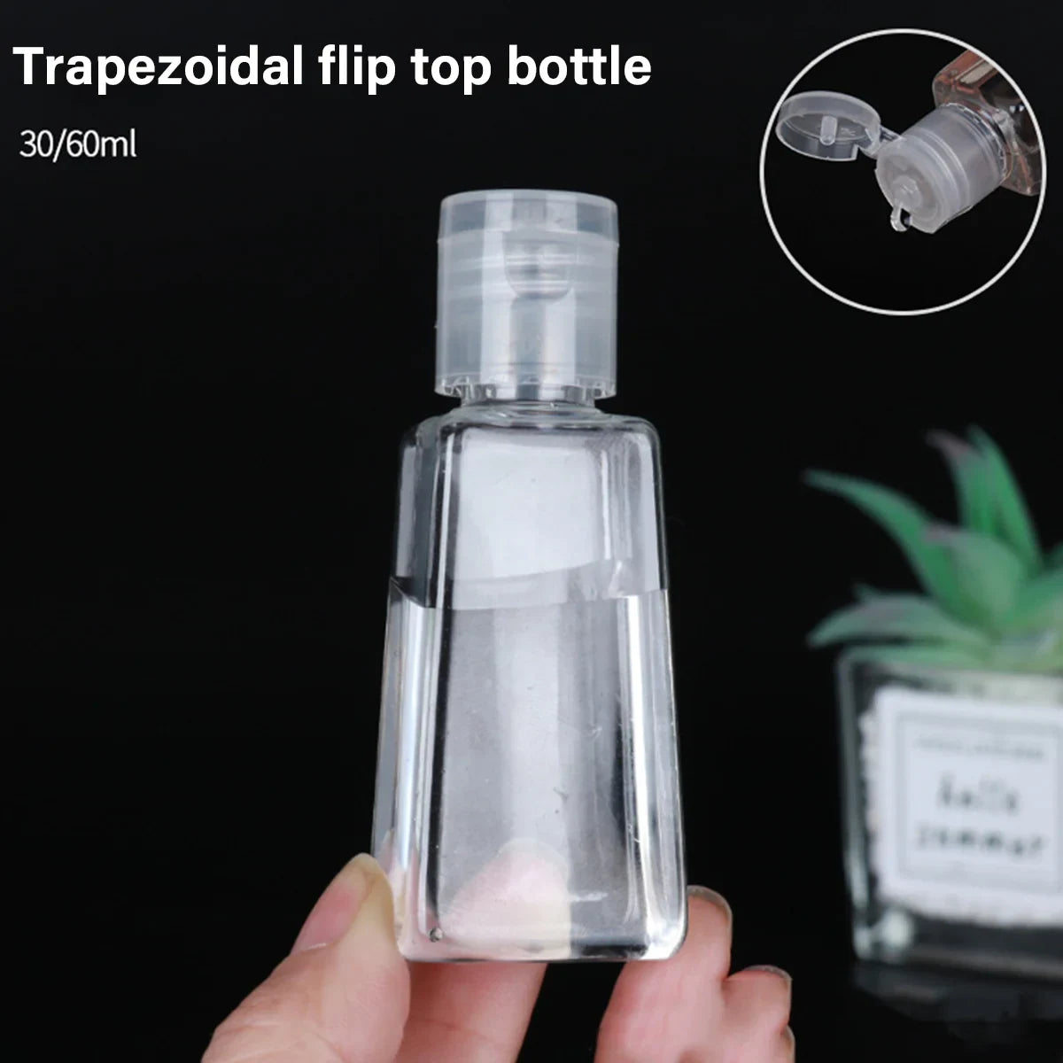 100pcs 30ml 60ml Trapezoidal Clear Refillable Cosmetic Bottles