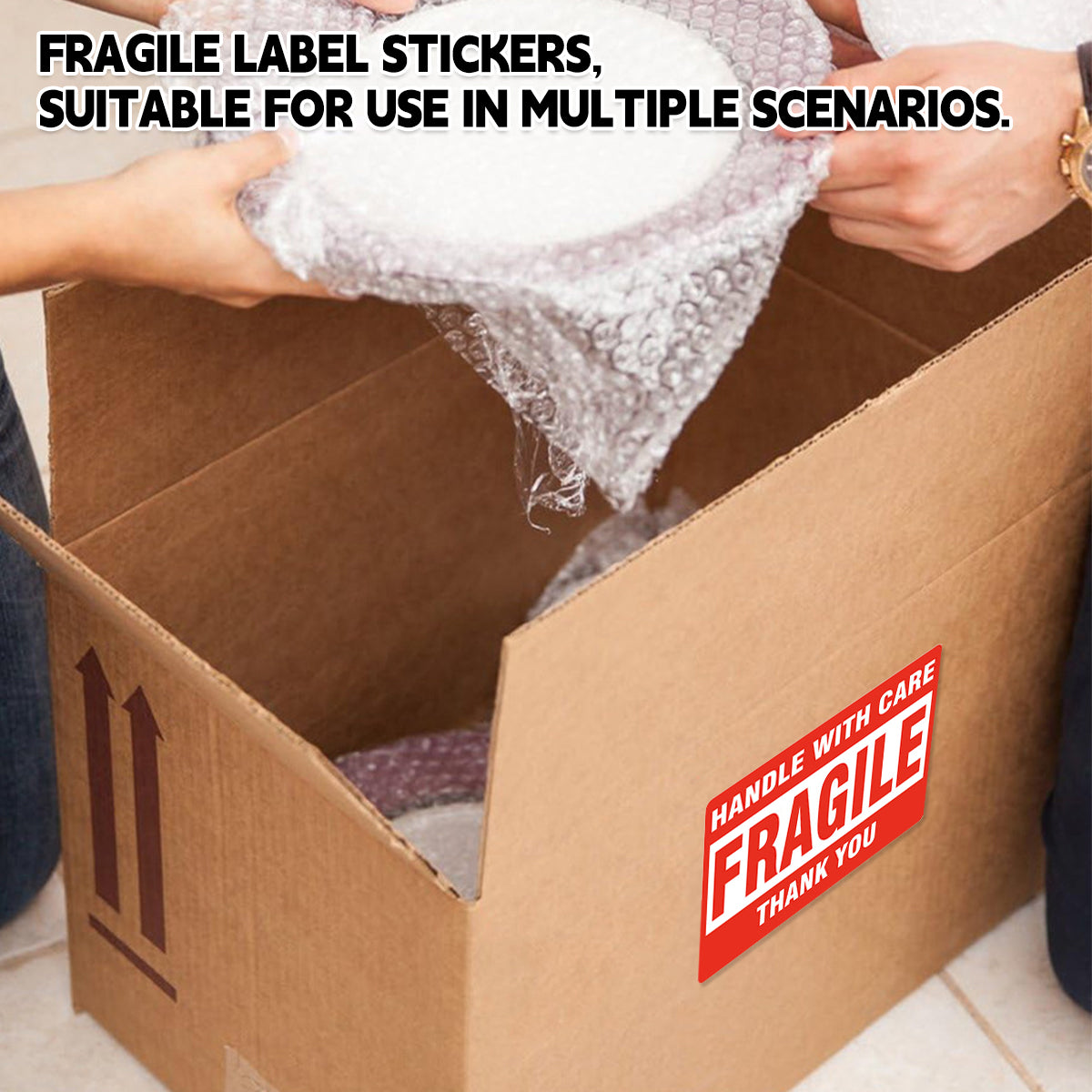 Fragile Warning Stickers Roll 3x5in Shipping Labels 500PCS