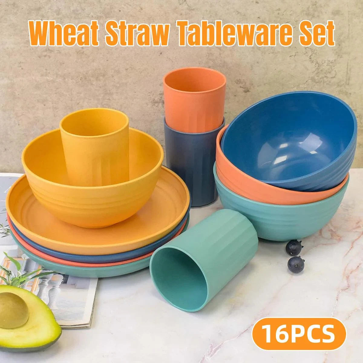 Wheat Straw Dinnerware Set 16PCS