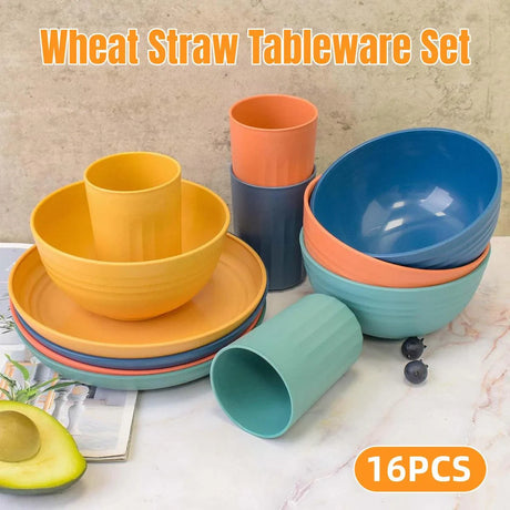 Wheat Straw Dinnerware Set 16PCS