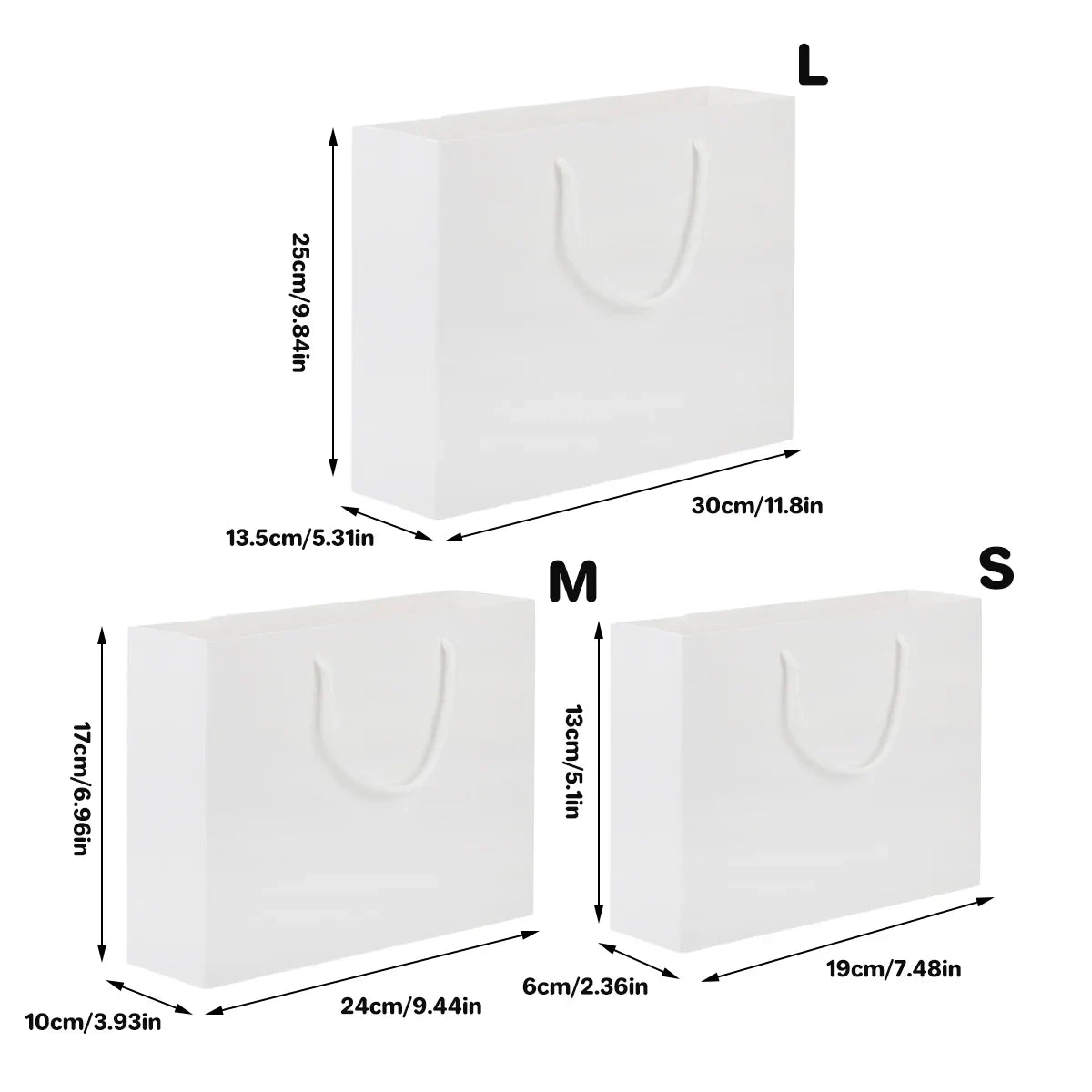 50pcs Kraft Paper Gift Bags Blank Custom Handbags