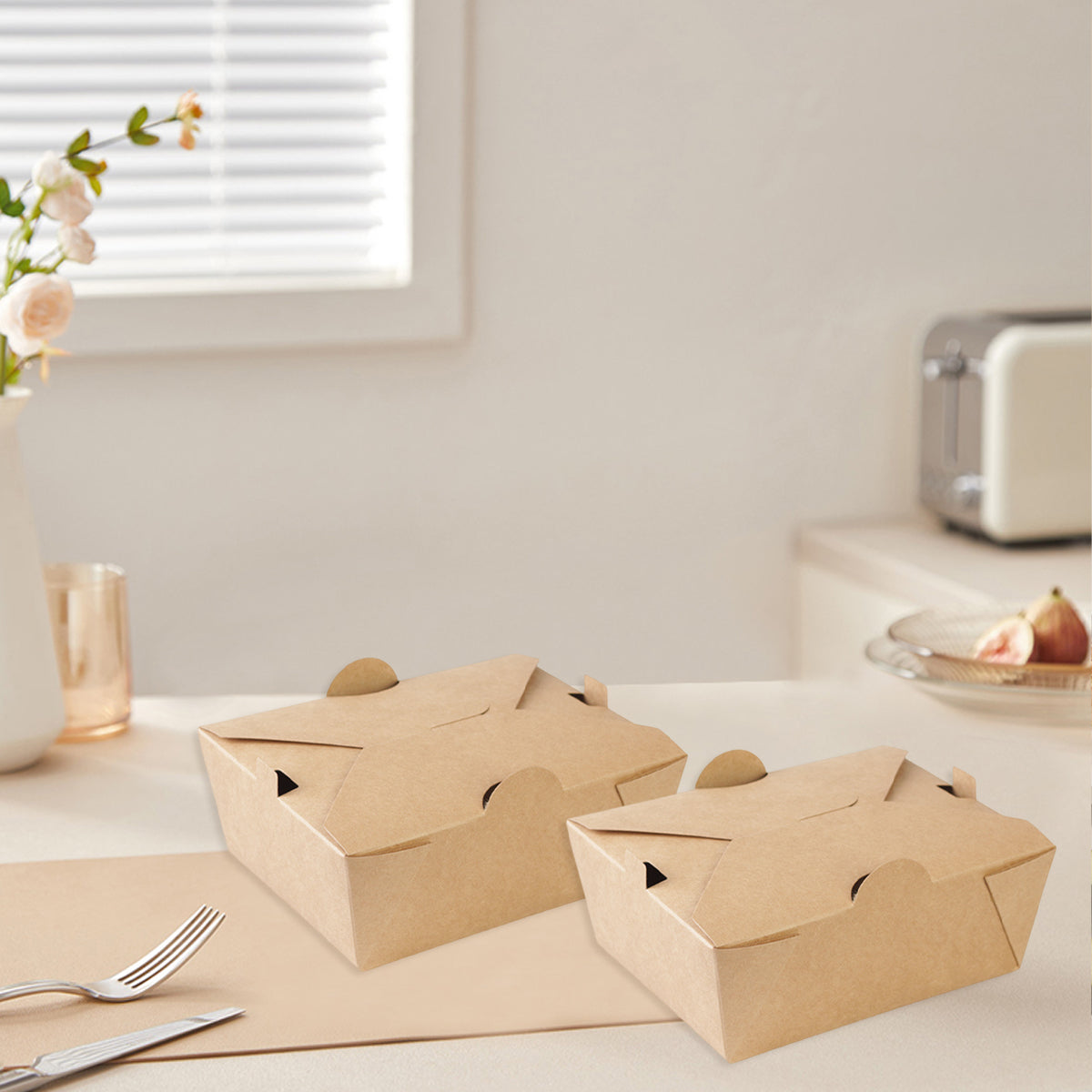 Disposable Kraft Paper Food Boxes With Lid Fried Chicken Fast Food