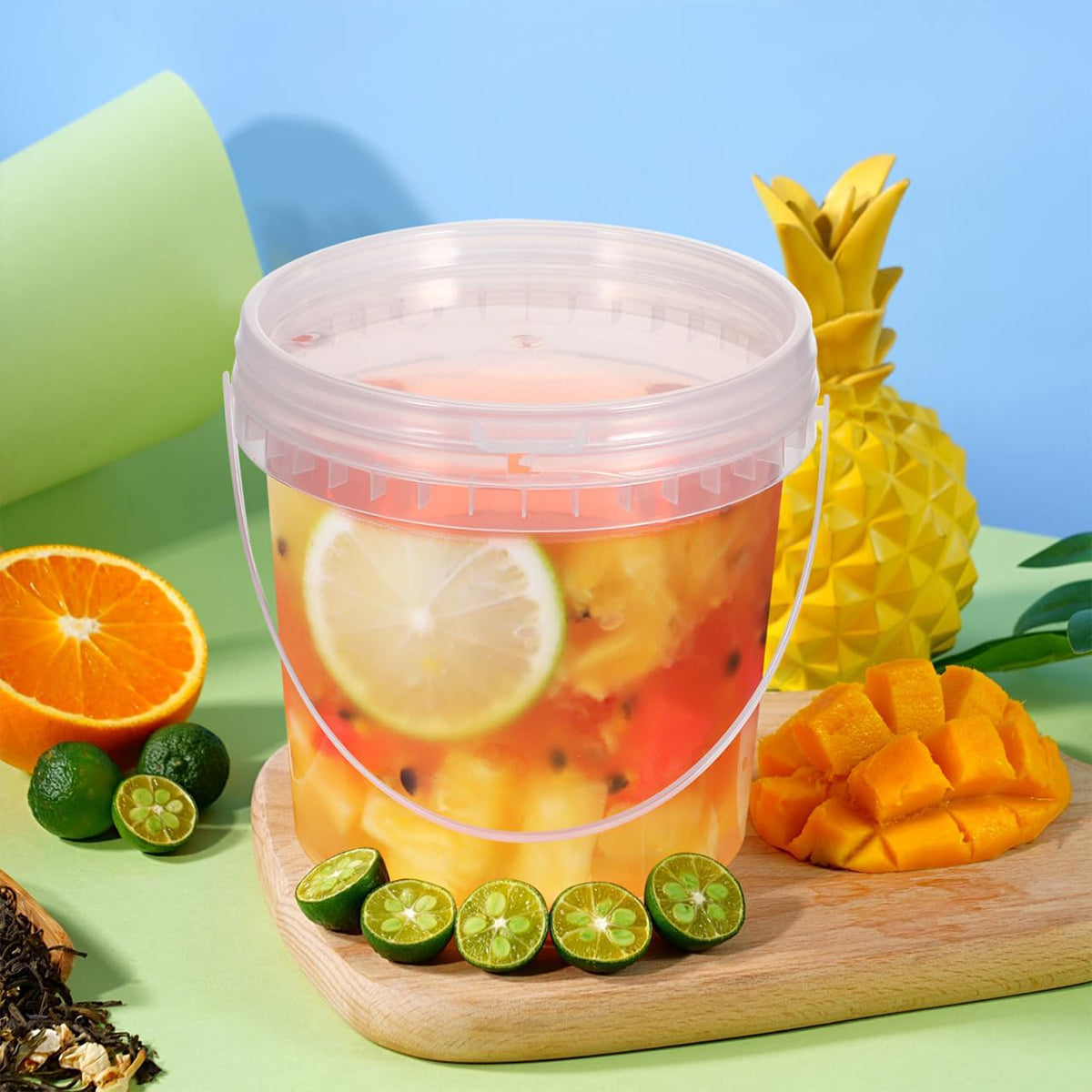 20PCS Food Grade Plastic Sealed Containers 750ml 1500ml Transparent Storage