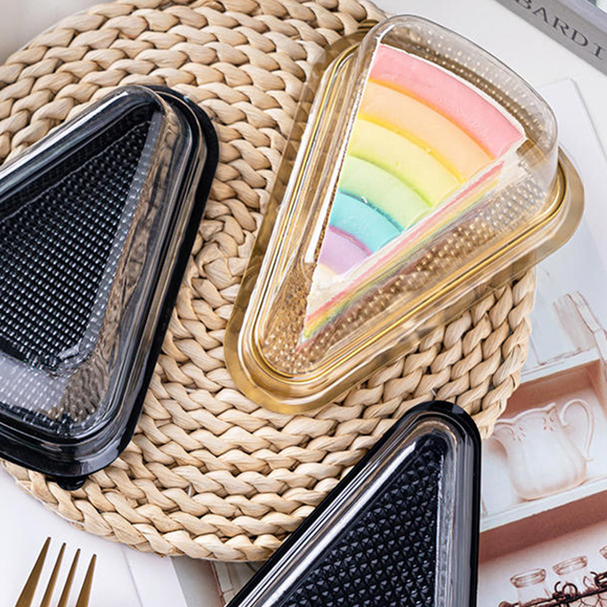 Triangle Cake Box Black 100PCS