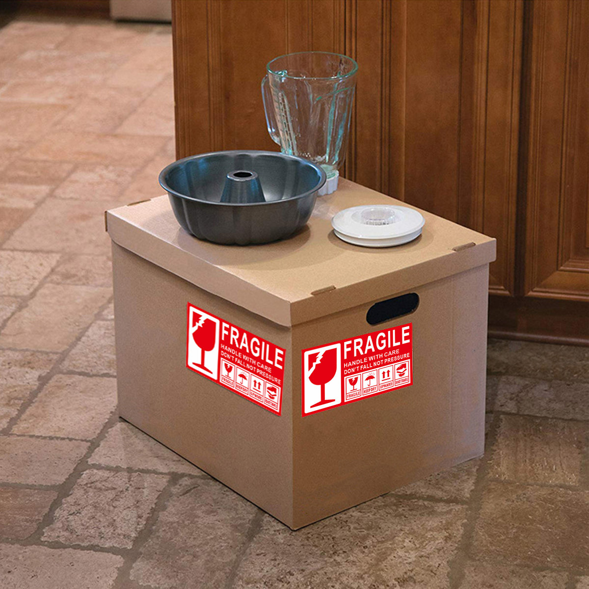 Fragile Warning Self-Adhesive Shipping Stickers Handle With Care Labels