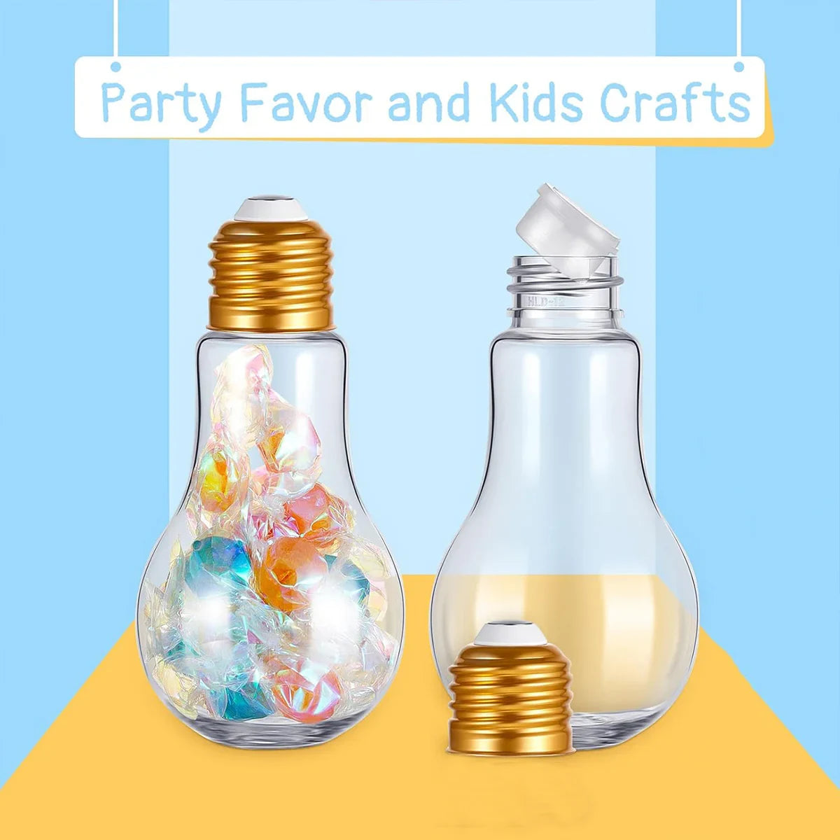 50pcs 100ml Transparent Bulb Bottles Plastic Candy Jars